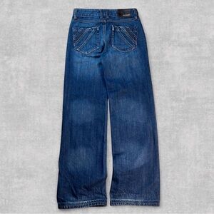 90s High Waisted Pierre Cardin blue denim jeans with Unique back pockets 27x30